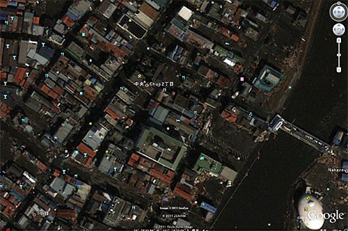 石巻市 2011/03/12＠Google Earth