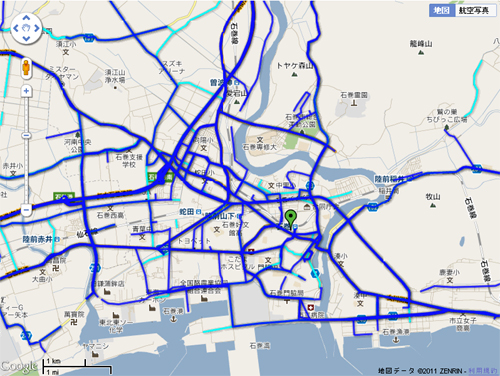 東日本大震災 - 自動車・通行実績情報マップ