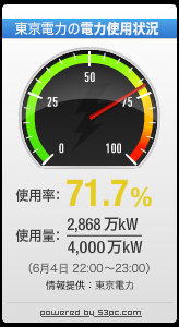 東京電力の消費電力量ブログパーツ